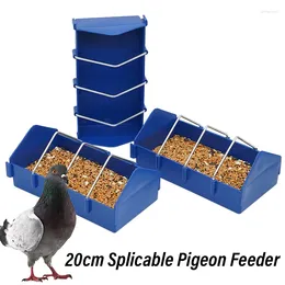 Andere Vogelversorgungen 5pcs Taubenfuttermittel verdickte splungsfreie spritzdicht große Kapazität Fütterungsschüssel Slot Container Lebensmittelspender Werkzeug 20cm