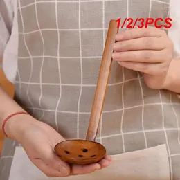 Łyżki 1/2/3PCS Długie uchwyt drewniana łyżka japońska zupa z drewna do kuchennego jedzenia mieszania mieszania zamieszki