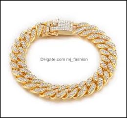 Link Chain Armelets smycken Luxury Bling Rhinestone Fashion Men Women Gold Sier Plated Hip Hop Braclets Drop Delivery 2021 Weyki5037148