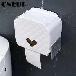 Hållare Oneup Portable Toalettpappershållare Plastvattentät pappersdispenser för toalett Home Storage Box -badrumstillbehör