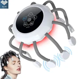 Elektryczny masażer głowy masażer czerwony światło wibrator Ośmiornikowy do szorstki do relaksu do naprężenia migreny 240412
