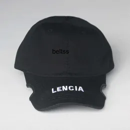 BEENCIAGA Classic Notch Baseball Cap Soft Top Cap Style Bawełniane miłośnicy czterech sezonów Czarny Paris Hat