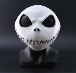 New The Nightmare Before Christmas Jack Skellington White Latex Mask Movie Cosplay Props Halloween Party Mischievous Horror Mask T1384535