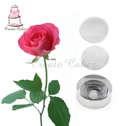 Moldes de cozimento 8pcs/conjunto Rosa Impressão Flor Flor Mold Silicone Veiner Cake Decorating Fondant Sugarcraft para açúcar