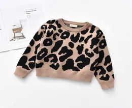 Ayı Lider Bebek Kız Sweaters Yeni Moda Çocuklar Leopar Baskı Kız Çocuk Kıyafetleri Yürümeye Başlayan Kız Kostümleri 27T Kız Bebek Dış Giyim LJ8050513