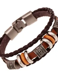 Soul Collision Retro Jewelry Simple Design Handhed Hand-Payer Leather Bracelet European and American Fashion Popular Men Pracelet