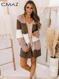 Kobiety damskie cmaz gęsty ciepły sweter z długim rękawem dla kobiety 2024 Autumn Winter Cardigan Płaszcz Otwarty Ubrania Kobiety LC271169