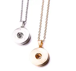 Colar de botão Snap de ouro simples de ouro de 12 mm para mulheres joias de jóias de snaps15899977