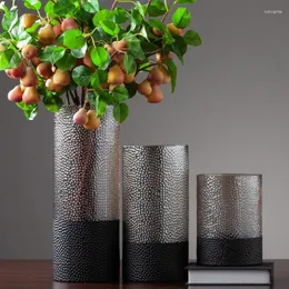 Vazolar Modern Minimalist Lüks Cam Silindir Oturma Odası Ikebana Hydroponic Vaso Başına Fiori Estetik Dekor WZ50HP
