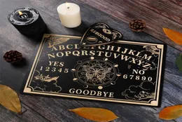 12 -calowe drewniane wróżby Grawerowane magiczne Ouija Metaphysical Message Witchs Pendulum Board Zestaw 2208168013052