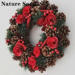 Decorative Flowers Rustic Farmhouse Door Wreath Christmas Window Wreaths Red Berry Ring Home Depots Winter 2024