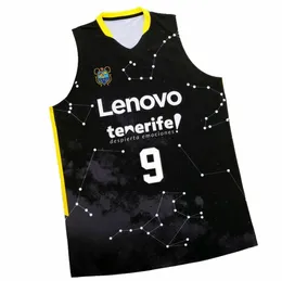 Jersey de basquete Lenovoes Tenerife #3 Jaimes Fernandezs #4 Sergios Rodriguezs #10 Sasus Salins #15 Joans Sastres #21 Tims Abomaitis Qualquer estilo e nome pode ser personalizado