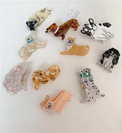 Korea Unique Animal Hair Accessories Acetate Hairpin French Corgi Dog Cute Animals Geometric Grasp Hair Clip Claw 15 styles5142440