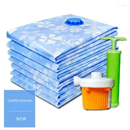 Storage Bags 9PCS Thickened Vacuum Bag With Hand Pump Reusable Blanket Clothes Quilt Seal Compressed Travel