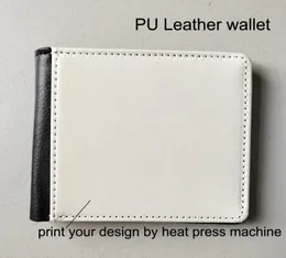 Pur portfel PU Sublimacja Prasa ciepła Men039s Portfel może wydrukować własny projekt według maszyny 100PCS5538439