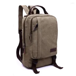 Rucksack Männer quadratischer Stil Doppel Umhängetasche Paket Canvas Hochwertiges Paket Praktischer Verschleiß-resistenter wasserdichte kleine Größe