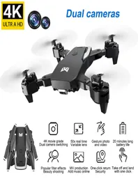 Drone profissional 4k hd câmera dupla gps dobrável rc aeronave wifi fpv 20mins quadcopter Kids Toys Outdoor Kk6 Novo Helicopt1536270