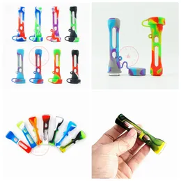 More Colorful Silicone Glass Hand Pipes Portable Filter Herb Tobacco Smoking Bowl Cigarette Holder Tube Innovative Removable Protecting Skin Handle Mouthpiece