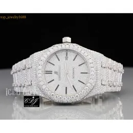 20237CPU High Quality Lab Grown Round Cut Diamond Men Hip Hop Jewelry Bust Down Handmade Manufacture Automatic Watch