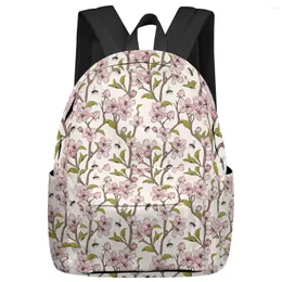 Zaino Cherry Blossom Bee Fresh Student School Borse Laptop Custom for Men Female Travel Mochila