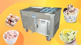 Shavers Electric Thailand Rolled Fried Ice Cream Machine Rostfritt stål Fry Glass Roll Make Machine Hot Sale