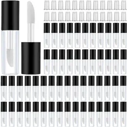 Speicherflaschen 100pcs 1,2 ml Schwarz Mini leerer Lippen tragbare Reise DIY Gloss Make -up -Behälter für Frauen und Mädchen Lippenstiftrohre