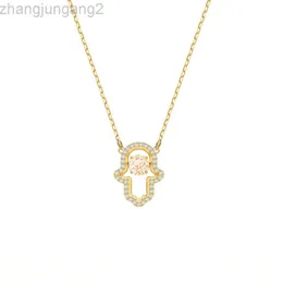 디자이너 Swarovskis Jewelry Shi Jia 1 1 원본 템플릿 박동 하트 Hamza 핸드 목걸이 여성 삼키는 행운의 팜 칼라 체인