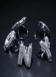 Erkekler için hiphop rapçi yüzüğü yeni moda hip hop altın gümüş bling cz AZ mektup yüzük bling kübik zirkonia erkek buz muwelry2233943