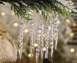 13cm Açık Cam ICICLE 510 Parça Süsleme Noel Noel Noel Nişan Ağacı Buz Süsleme Dekorasyonu Kış Doğum Günü Partisi Sarf Malzemeleri11250635