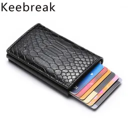 Владелец кошелька Men Bank Business Id Card Holder Metal Case Protector Минималистская стройная сумка Creditcard Mini18988285