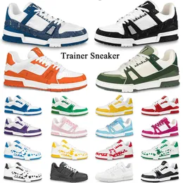2024 Tasarımcı Sıradan Erkek Kadın Ayakkabıları Erkekler Virgil Trainer Sıradan Ayakkabı Buzağı Buzağı Yüksek Kaliteli Beyaz Yeşil Kırmızı Mavi Mektup Kaplar Deri Platform Düşük Spor Sneaker