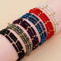 Link Bracelets Shinus Multi-layer Crystal Beads Energy Healing Beaded Boho Handmade Fashion Gifts Hawaii Holiday Trendy For Women