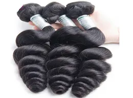 9a Brezilya Gevşek Dalga Bakire Saç 3 Paketler İnsan Uzantıları Bouncy Curl22555669