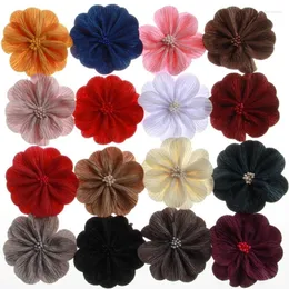 Decorative Flowers 5PCS 3.2" 8.2CM Fashion Artificial For Wedding Decoration Invitation Fabric Flower Cloth Shoes Heads