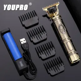 Clippers Barber Razor for Men recarregável Retro T9 Cabeça de óleo de estilo Profissional Wireless Hair Trimmer for Children Pet Styling Shaver