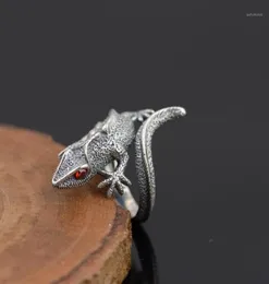 Trendy Personalized Adjustable Vintage Lizard Ring Men Cute Cabrite Gecko Chameleon Anole Rings Women Animal Jewellery Gift Punk15427232