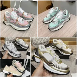 Designer Sneakers Star Luxury Casual Shoes Channel Mens Woman Trainers Sport Running Shoes Classic Tennis Shoes Thick Bottom Lace-Up Pink Yellow Sport Shoes