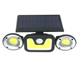 Edison2011 Novo sensor de movimento da lâmpada de parede solar LED LED Rechargable Luz solar três cabeças rotativas à prova d'água 3899005