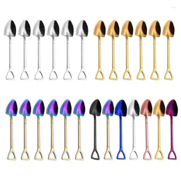 Coffee Scoops 6/7pcs Shovel Shape Stainless Steel Tea Spoon Ice Cream Dessert Cocktail Drop