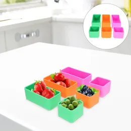 أدوات العشاء 6 PCS Silicone Lunch Box و Pittings Silica هلام قابلة لإعادة الاستخدام