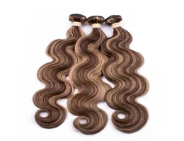 Piano Cor Indian Human Hair Body Wave Wefts Piano 427 Mistura marrom com mel Pacacos de cabelo humano de coloração de mel 3pc2163118