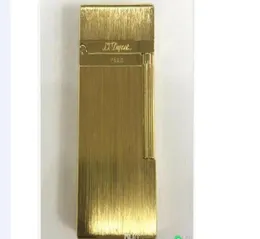 ST Ligne 2 Lighter Classic Brushed Metal Ping Sound Flame Lighter Gold4347309