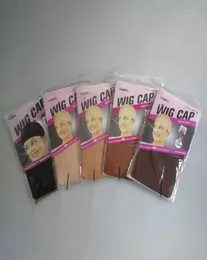 جنسين من نوع Sock Nylon Mesh Bald Wig Hair Cap Stocking Liner Snood Mesh Stretch Nude Beige Black Brown Net Cap 100pcs DHL3704468