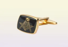 Hochqualität Kupfermanschettenknöpfe Einfaches Gold Black Bottom Masonic Men039s Anzug Tägliches Accessoires Geschenke Französisch Hemd Square Manschette Li6318108