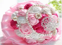 Cristalli di lusso perle spille da sposa mazze da sposa briglia in pizzo rosa rosa diamante sposa con fiori da bagno per matrimoni bidoni 7305944