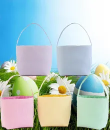 Personalized Seersucker Striped Basket Festive Easter Candy Gift Bag Easters Eggs Bucket Outdoor Tote Bag Festival Home Decor6485985