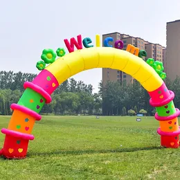 Free Ship Outdoor Activities Party Entrance gate 8mWx5mH (26x16.5ft) with blower inflatable welcome arch with led light