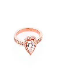 Rose Gold Heart Rings passar för original stil smycken glittrande förhöjd hjärtring 188421c022889784