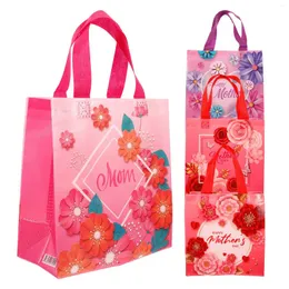 Present Wrap 4 PCS Tote Bag Mors dagspåsar medelstora tygförpackningar för blomsterhandlare