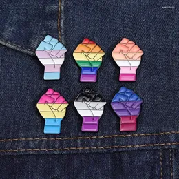 Broschen aufheiteln Geste bunte Faustmetall Brosche für Hut geballte Form Legierung Badge Baked Farbe Accessoires Frauen